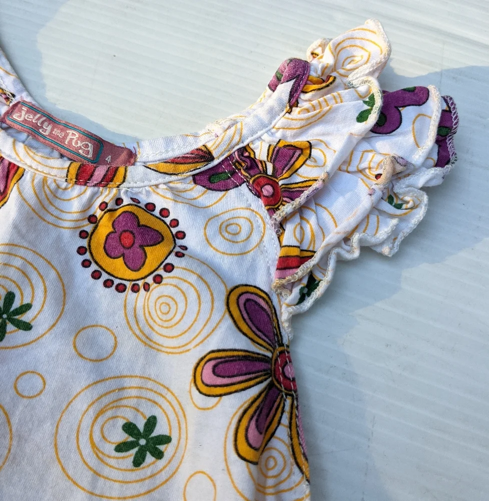 JELLY THE PUG floral shirt & twirl circle skirt size 4 - Picture 5 of 7